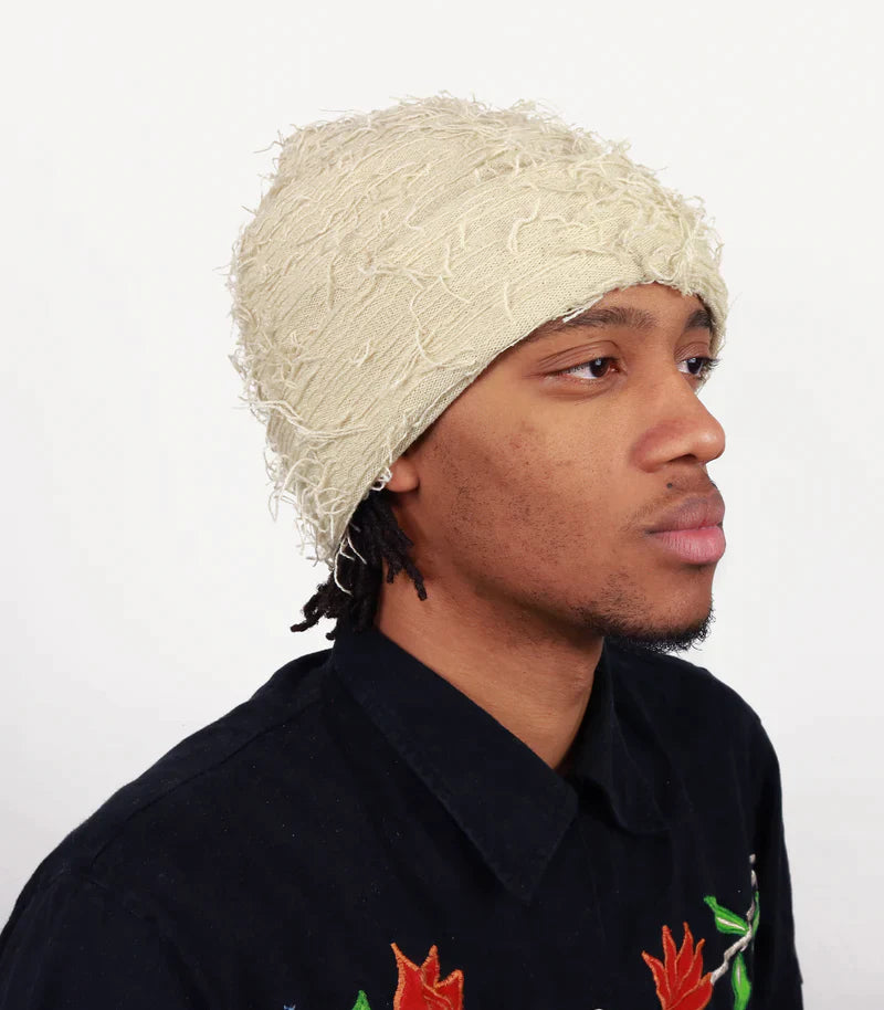 DISTRESSED BALACLAVA - Cream
