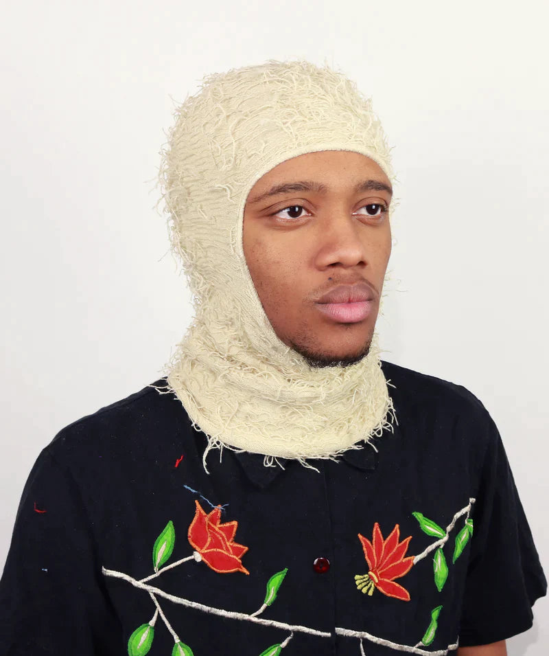 DISTRESSED BALACLAVA - Cream