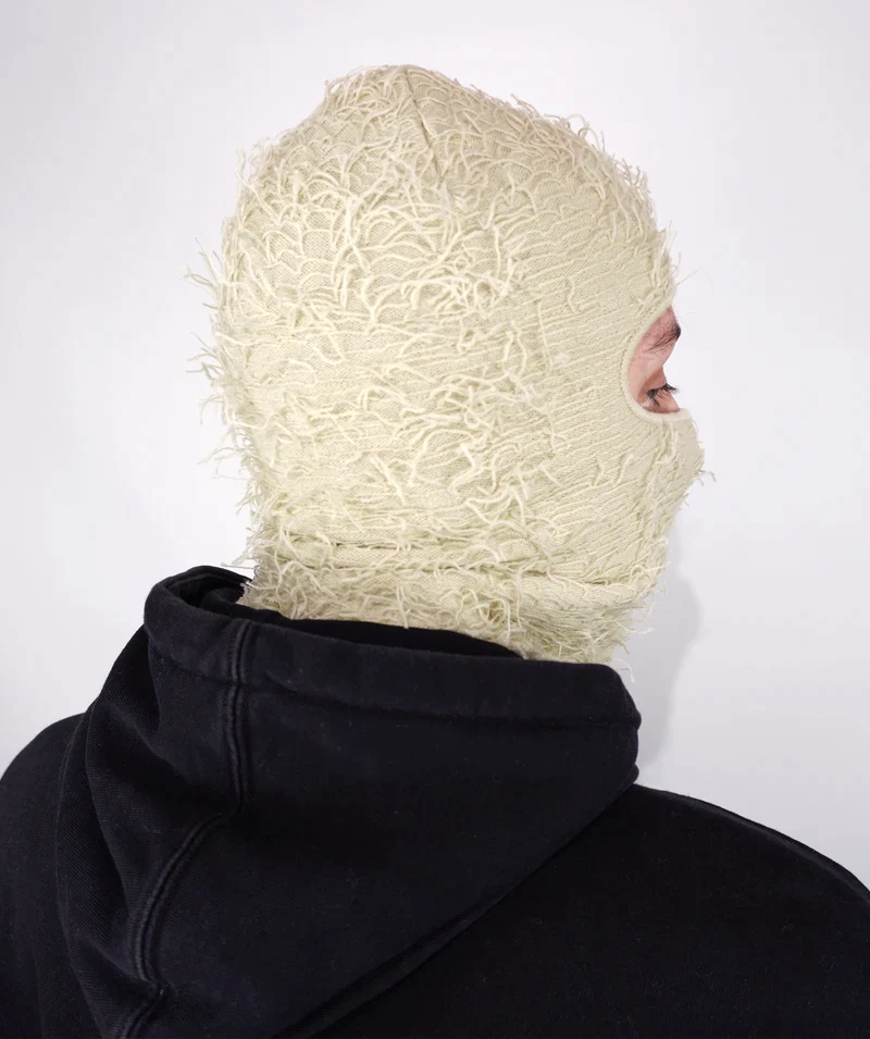 DISTRESSED BALACLAVA - Cream