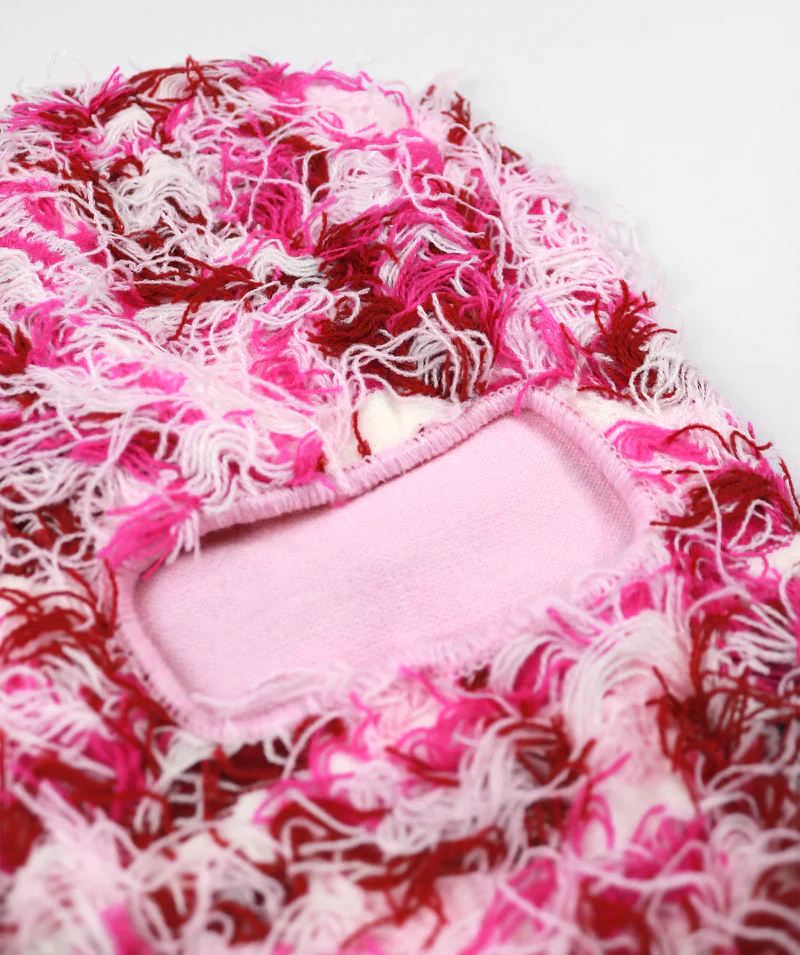 DISTRESSED BALACLAVA - Thunder pink